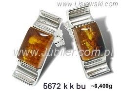 Kolczyki srebrne z bursztynem biżuteria srebrna - 5672kkbu