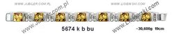 Bransoletka srebrna z bursztynem żółtym - 5674kbbu