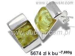 Kolczyki srebrne z bursztynem biżuteria srebrna - 5674zlkbu