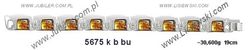 Bransoletka srebrna z bursztynem czerwonym 19cm - 5675kbbu