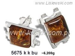 Kolczyki srebrne z bursztynem biżuteria srebrna - 5675kkbu