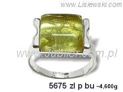 Pierścionek srebrny z bursztynem biżuteria - 5675zlpbu