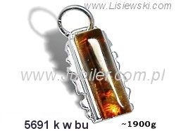 Wisiorek srebrny z bursztynem - 5691kwbu