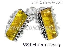 Kolczyki srebrne z bursztynem biżuteria srebrna - 5691zlkbu