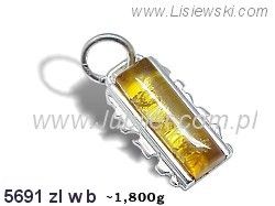 Srebrna zawieszka Wisiorek srebrny z bursztynem - 5691zlwbu