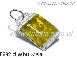 Srebrna zawieszka Wisiorek srebrny z bursztynem - 5692zlwbu