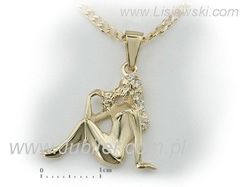 Zawieszka złota panna - czysta elegancja zodiaku - 5w_panna_