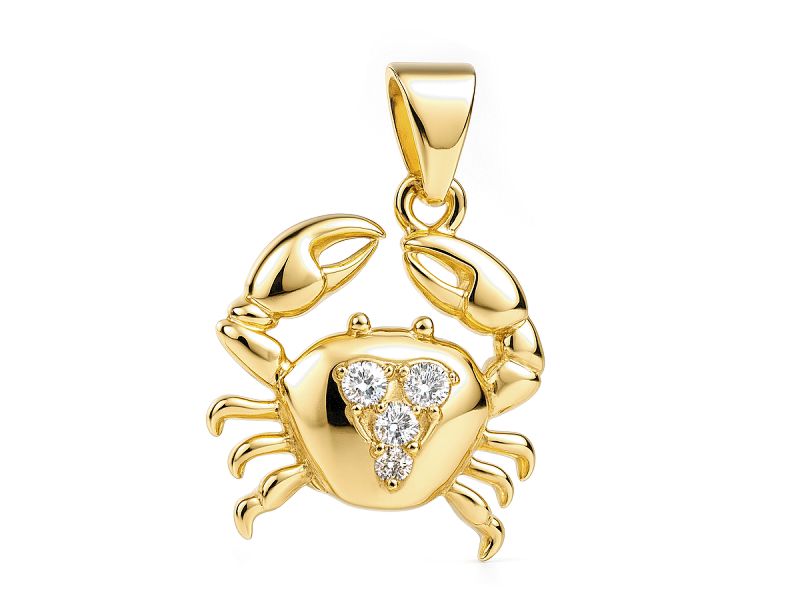 Zawieszka z brylantami żółte złoto - 5w_rak_br - 1