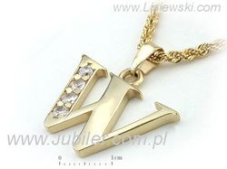 Litera w jak wyjątkowość - złota zawieszka od jubiler - 608w_W