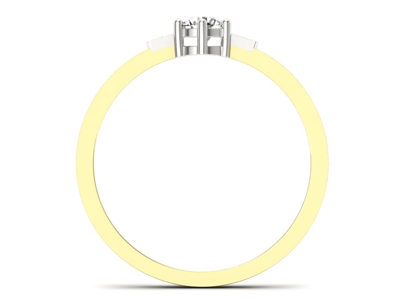 Pierścionek z brylantami białe i żółte złoto - 613bbr_VS_E - 2