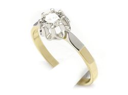 Pierścionek zaręczynowy z diamentem zloty 14k - 616bbr_Si_E