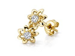 Złote kolczyki z brylantami - 628br_VS_H