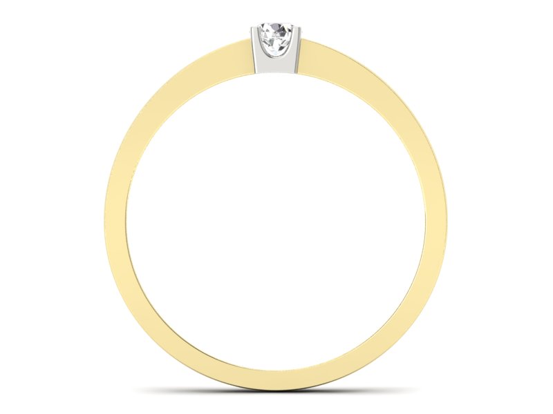 Pierścionek z diamentem żółte i białe złoto - 637bzb - 2