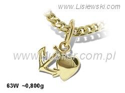 Złota kotwica - symbol stabilności w biżuterii - 63w