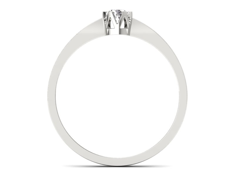 Złoty pierścionek z brylantem białe złoto - 673bb - 2