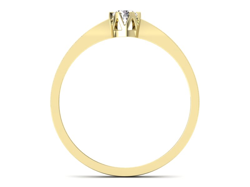 Złoty pierścionek z brylantem żółte złoto - 673bz - 2