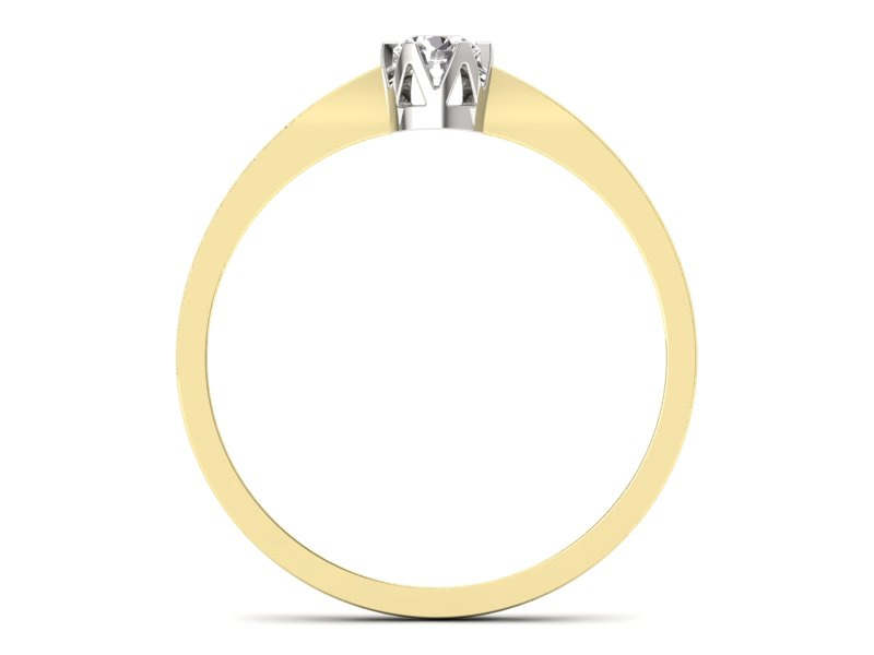Złoty pierścionek z diamentem - 673bzb - 2