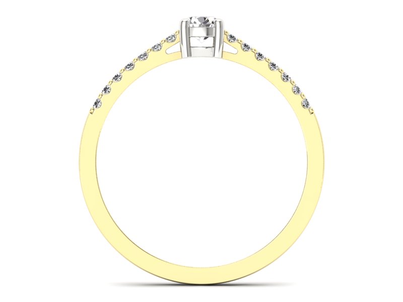 Pierścionek z brylantami białe i żółte złoto - 679bbr_SI_H - 2