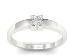 Złoty pierścionek z brylantami białe złoto - 688bb