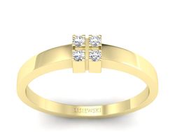 Złoty pierścionek z brylantami żółte złoto - 688bz