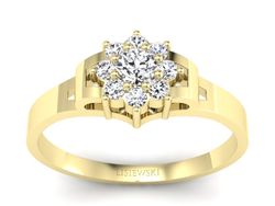 Pierścionek zaręczynowy z brylantami żółte złoto - 70br_SI