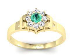 Pierścionek ze szmaragdem i diamentami - 70br_zsm