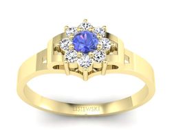 Pierścionek z tanzanitem i brylantami - 70br_zt