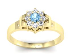 Pierścionek zaręczynowy z topazem i brylantami - 70za