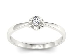 Złoty pierścionek zaręczynowy z brylantem - 730bb