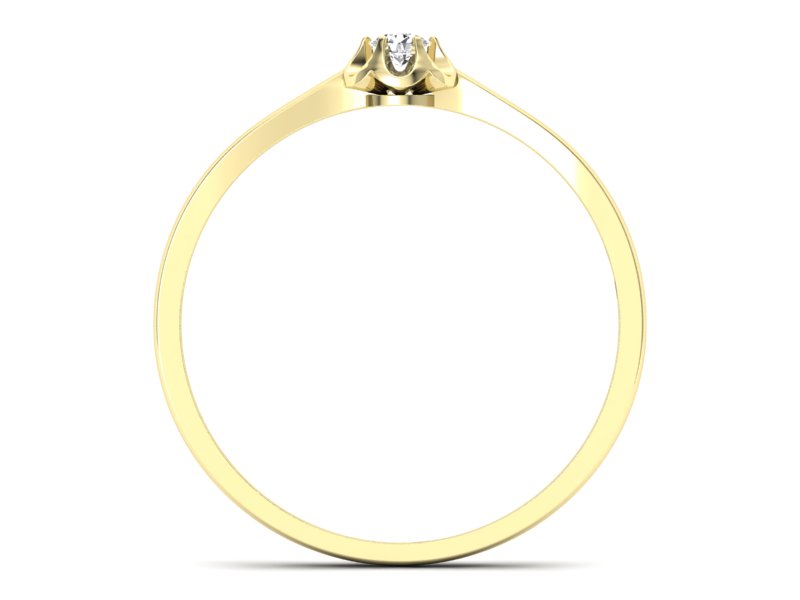 Pierścionek zaręczynowy z brylantem żółte złoto - 730bz - 2