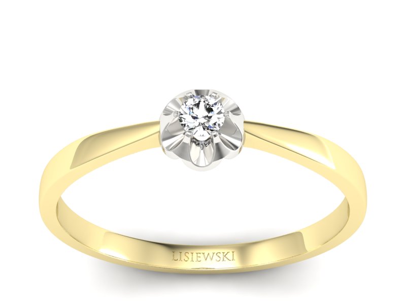 Pierścionek zaręczynowy z brylantami - 730bzb - 1