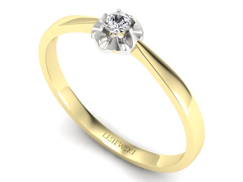 Pierścionek zaręczynowy z brylantami - 730bzb - 3