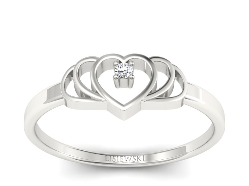 Pierścionek zaręczynowy z brylantem białe złoto - 731bb - 1