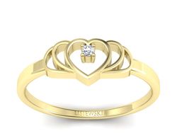 Złoty pierścionek z brylantem żółte złoto - 731bz