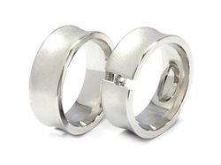 Obrączki ślubne z diamentem białe złoto - 73205359b