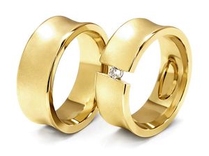 Obrączki ślubne z diamentem żółte złoto