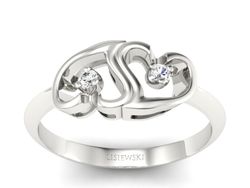 Złoty pierścionek z brylantami białe złoto - 732bb