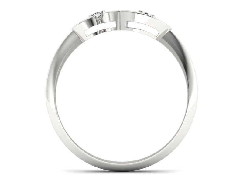 Złoty pierścionek z brylantami białe złoto - 732bb - 2