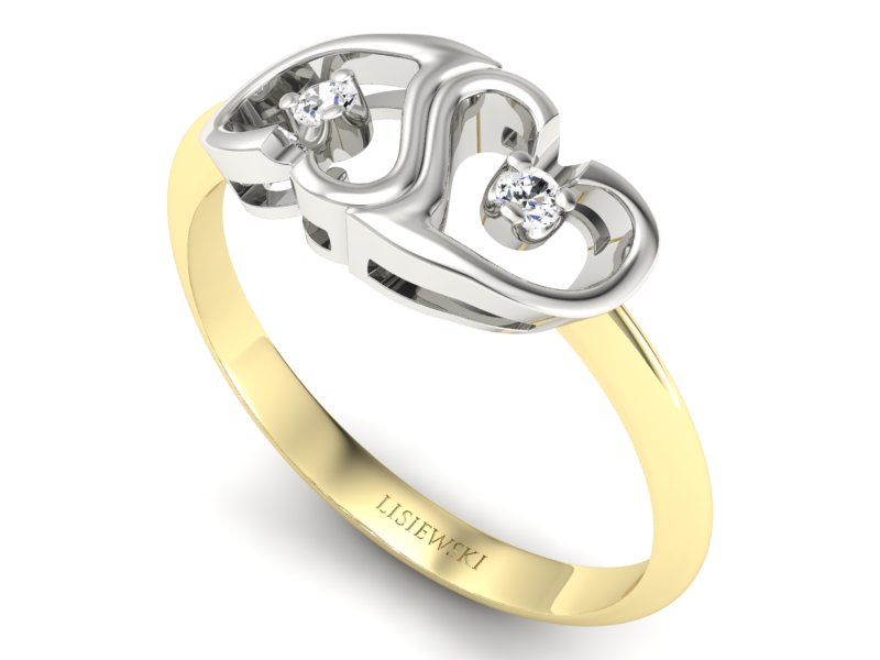 Złoty pierścionek zaręczynowy z brylantami - 732bbr_SI_H - 3