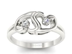 Złoty pierścionek z brylantami białe złoto - 733bb