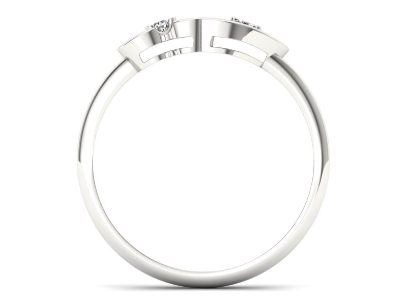 Złoty pierścionek z brylantami białe złoto - 733bb - 2