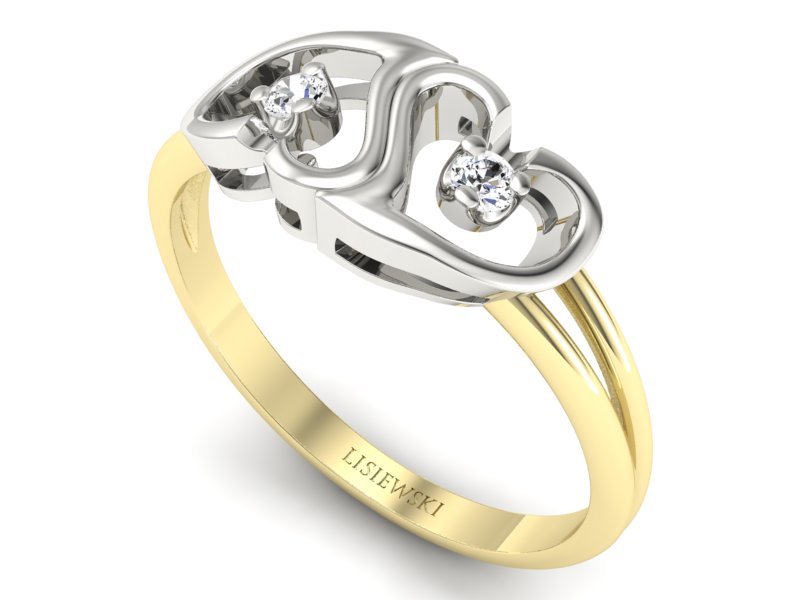 Złoty pierścionek zaręczynowy z brylantami - 733bbr_P_I - 3