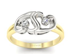 Złoty pierścionek zaręczynowy z brylantami - 733bbr_P_I