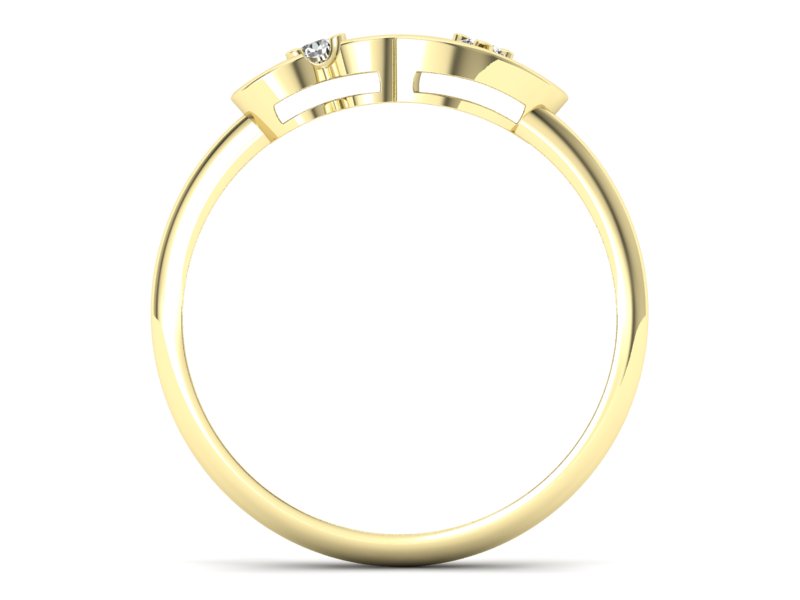 Złoty pierścionek z brylantami żółte złoto - 733bz - 2