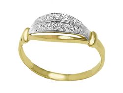 Złoty pierścionek z cyrkoniami żółte złoto - 7436