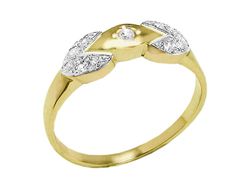 Złoty pierścionek z cyrkoniami żółte złoto - 7437