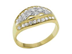 Złoty pierścionek z cyrkoniami żółte złoto - 7439