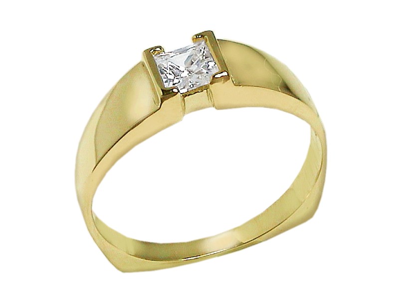 Złoty pierścionek z cyrkonią żółte złoto - 7440 - 1