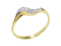 Złoty pierścionek z cyrkoniami żółte złoto - 7441