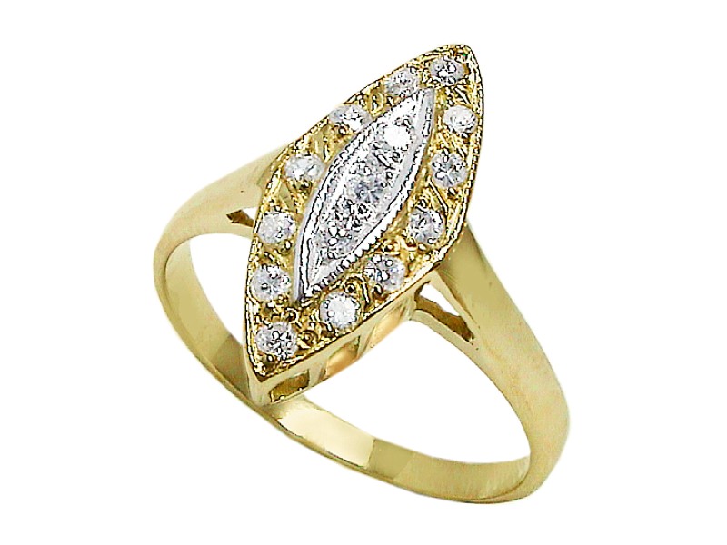 Złoty pierścionek z cyrkoniami - 7444 - 1